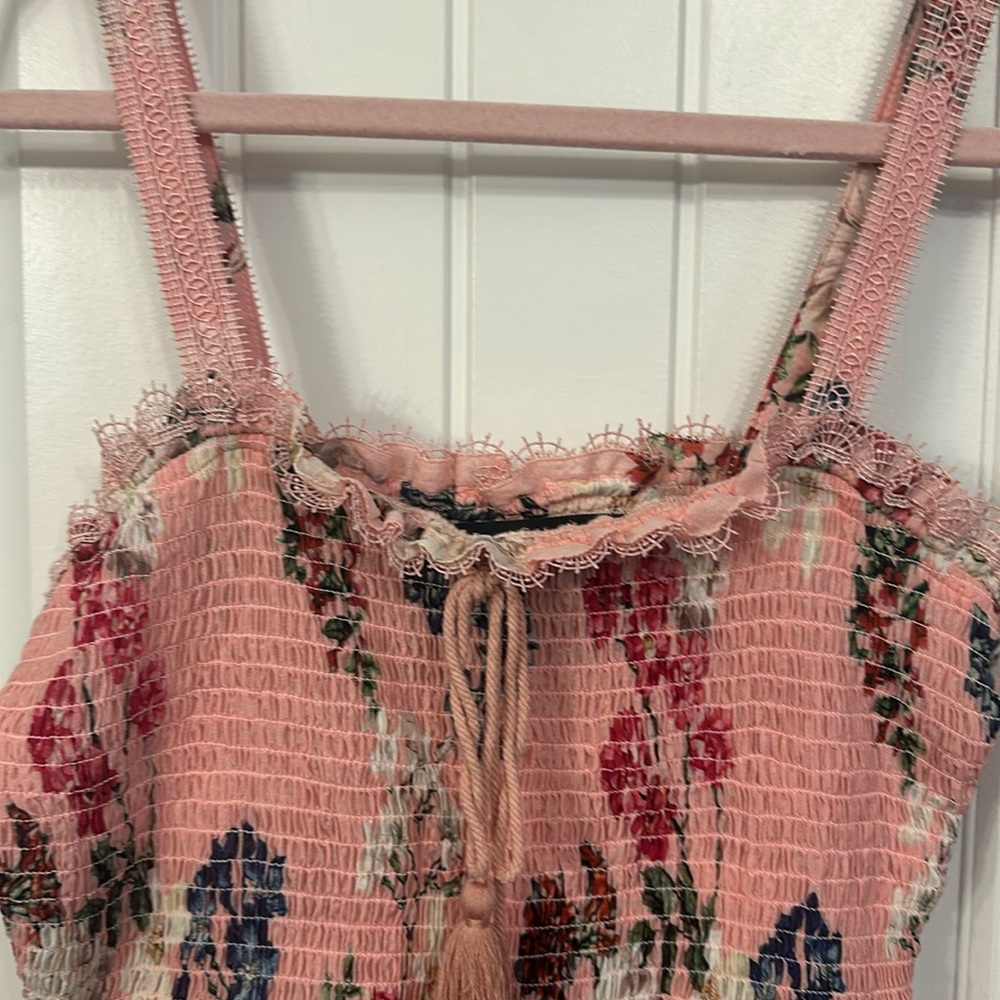 Nicholas Lilac Floral Shirred Crop Top Size 4 Small - Picture 5 of 12